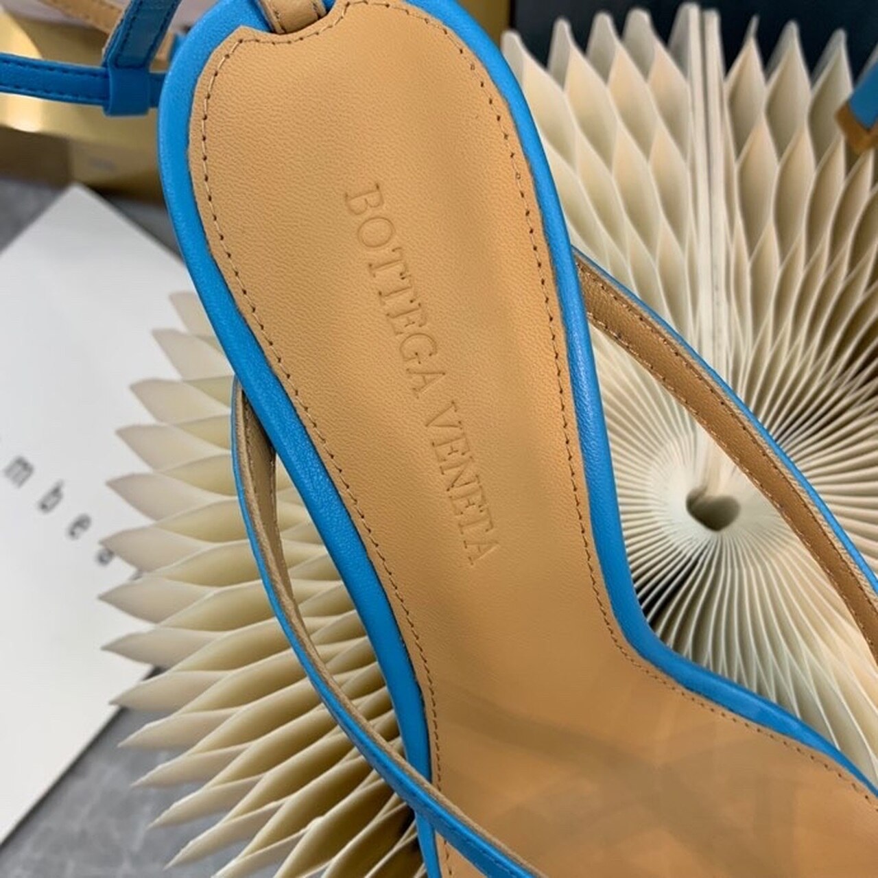 Bottega Veneta Stretch Sandals 9cm Heel Lambskin Leather Spring/Summer 2020 Collection, Turquoise Blue