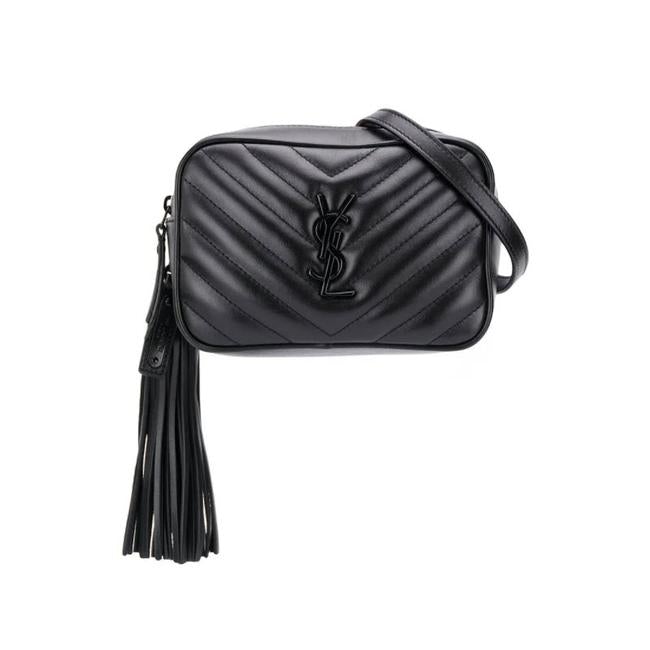 Saint Laurent Camera Belt Lou Monogram Noir Black Leather Messenger Bag