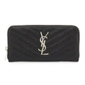 Saint Laurent Black Monogramme Grain De Poudre Zip-around Wallet