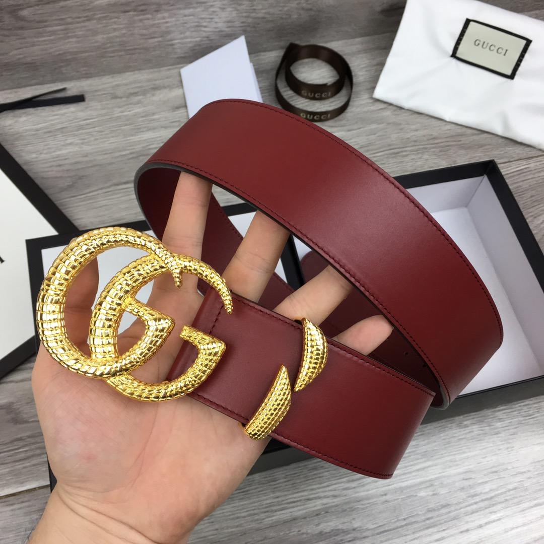 Gucci Belt With Double G Buckle Red