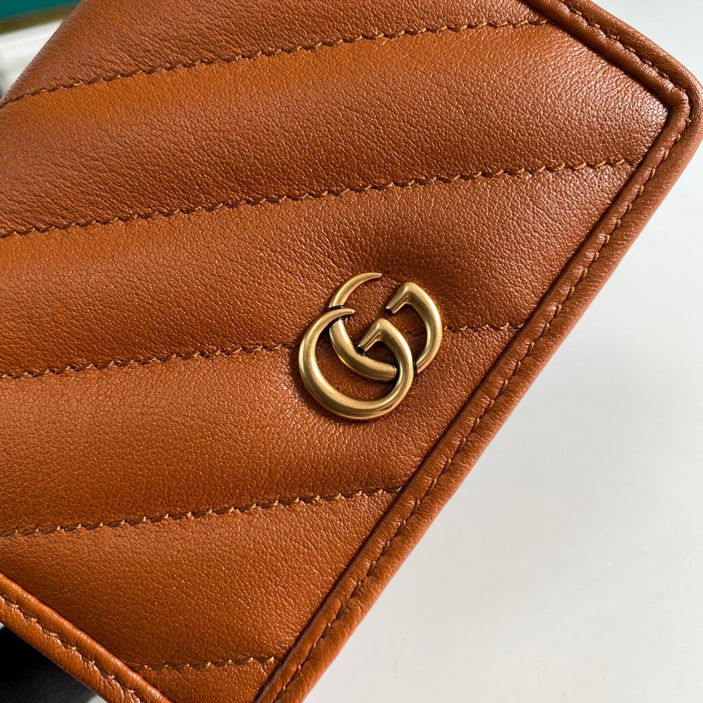 Gucci Marmont Card Case Brown Wallet 11cm