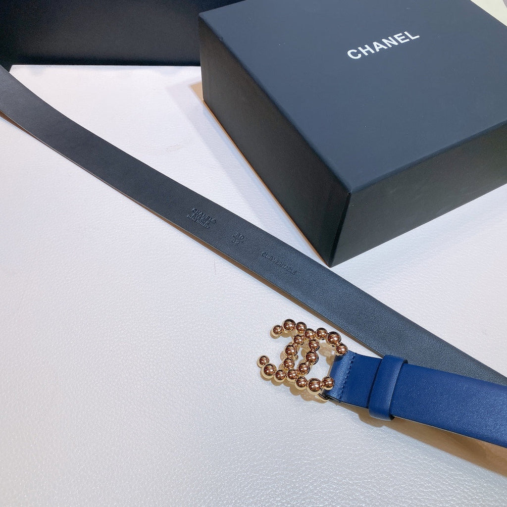 Chanel Belt With Bead Buckle Purple