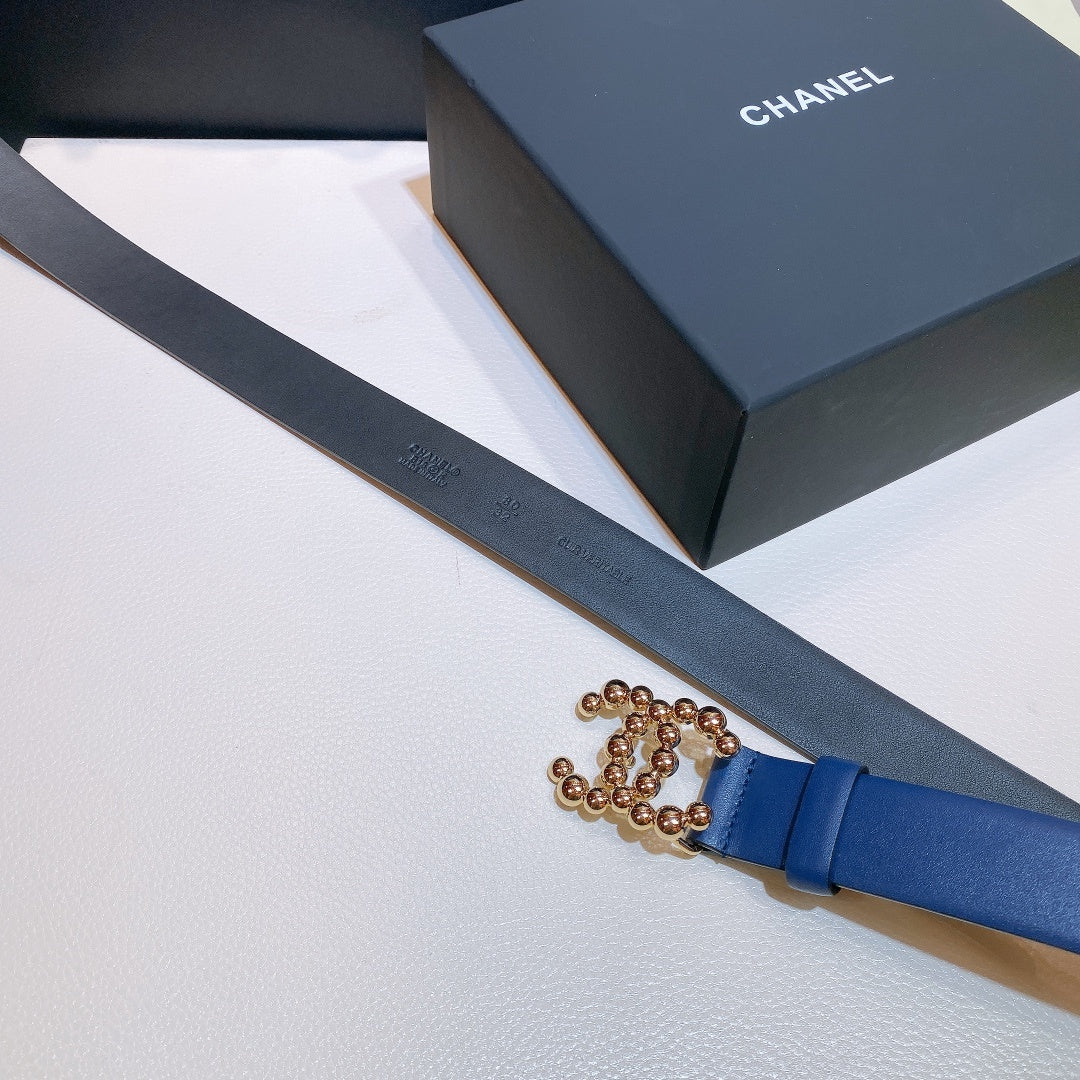 Chanel Belt With Bead Buckle Purple