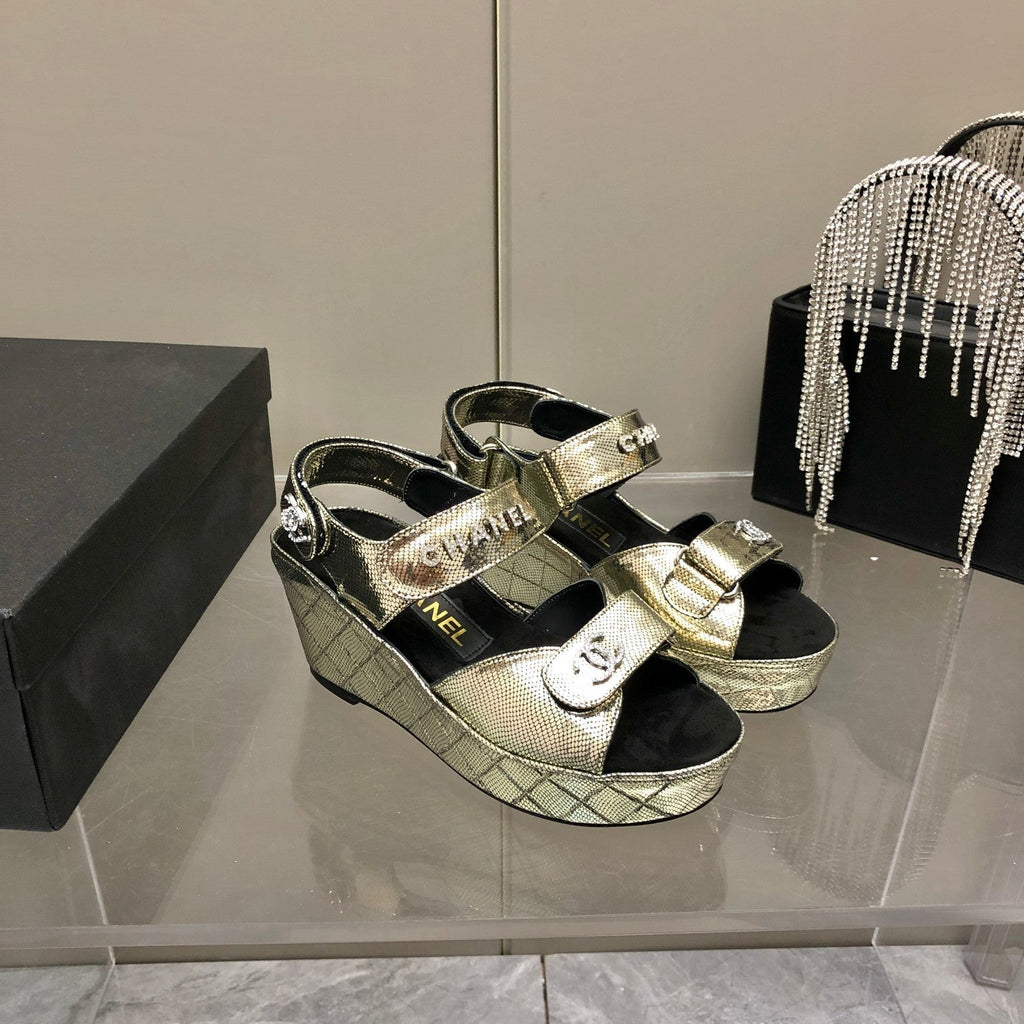 Chanel Sandals Gold