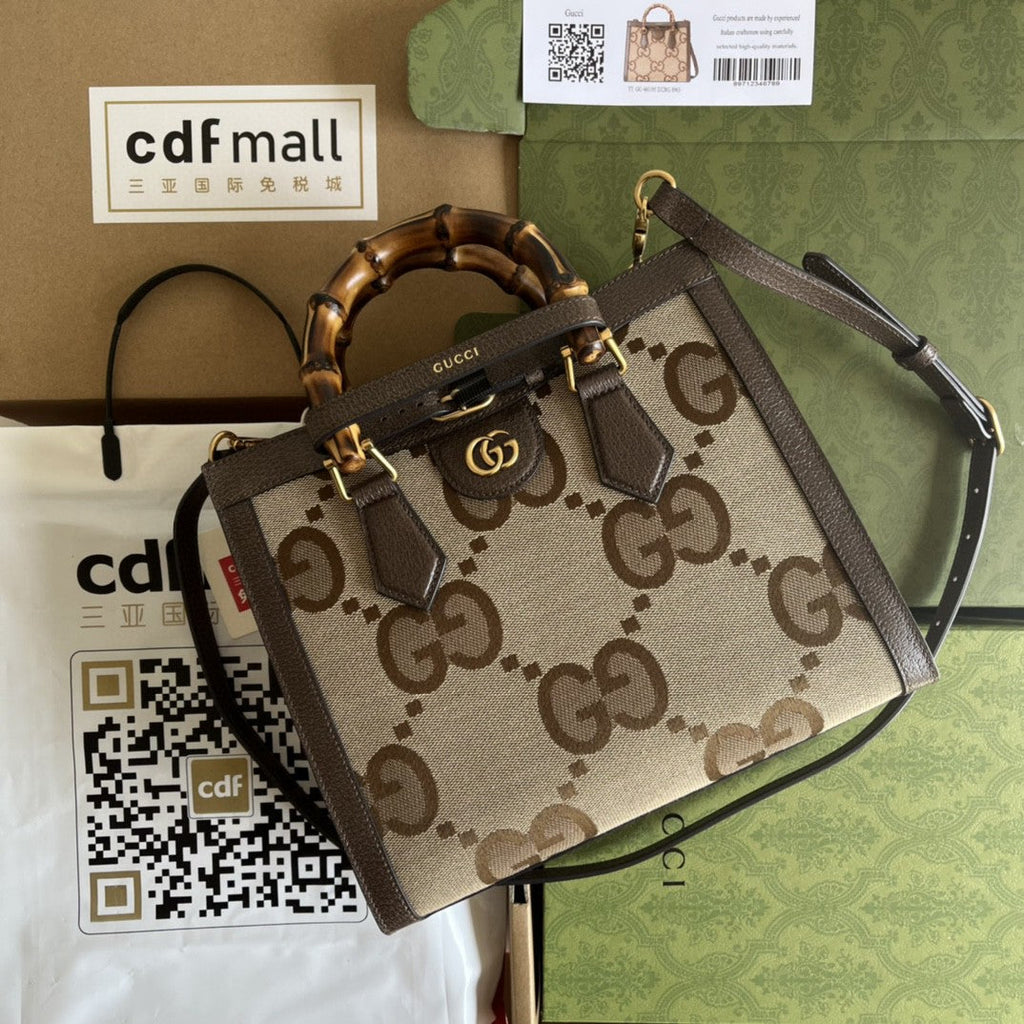 Gucci Diana Jumbo GG Small Tote Bag 27cm Brown