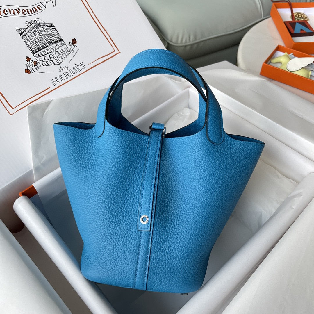 Hermes Picotin Lock 18 Bag Blue