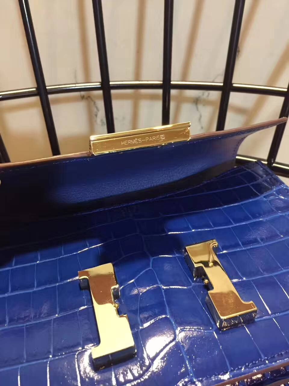 Hermes Constance Shoulder Bag 23cm Blue