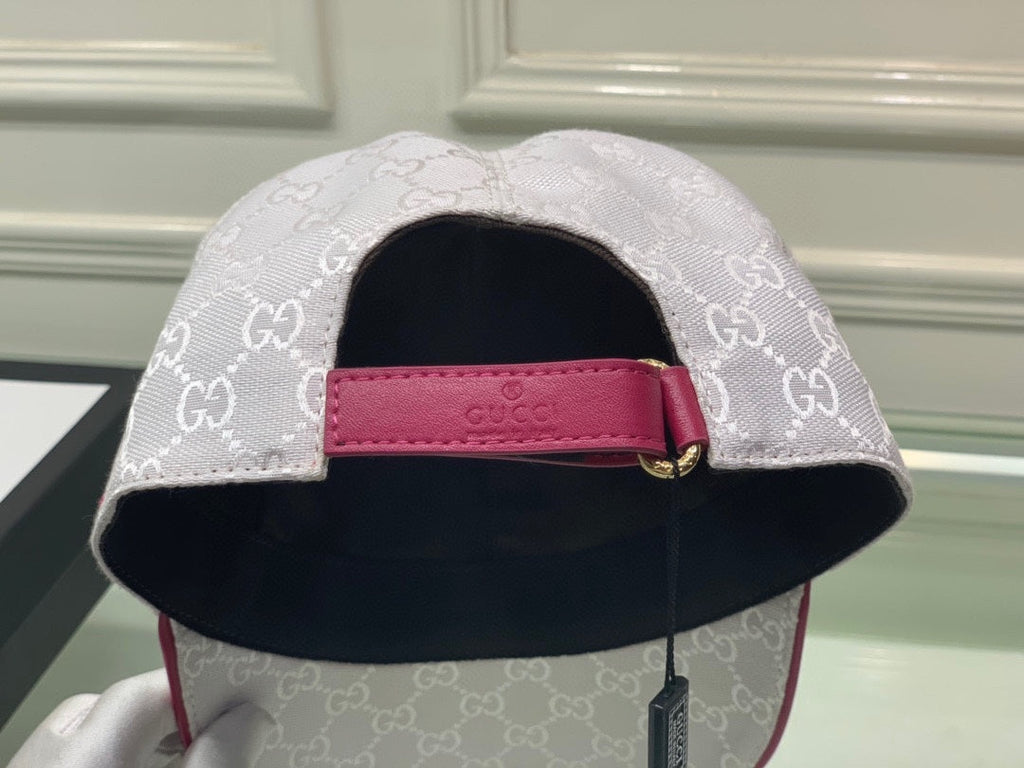 Gucci Canvas Baseball Cap with Web White