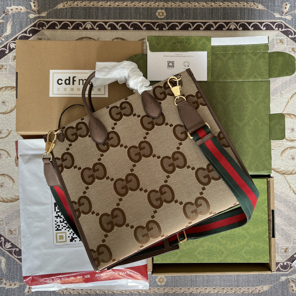 Gucci Tote Bag With Jumbo GG 37cm Brown