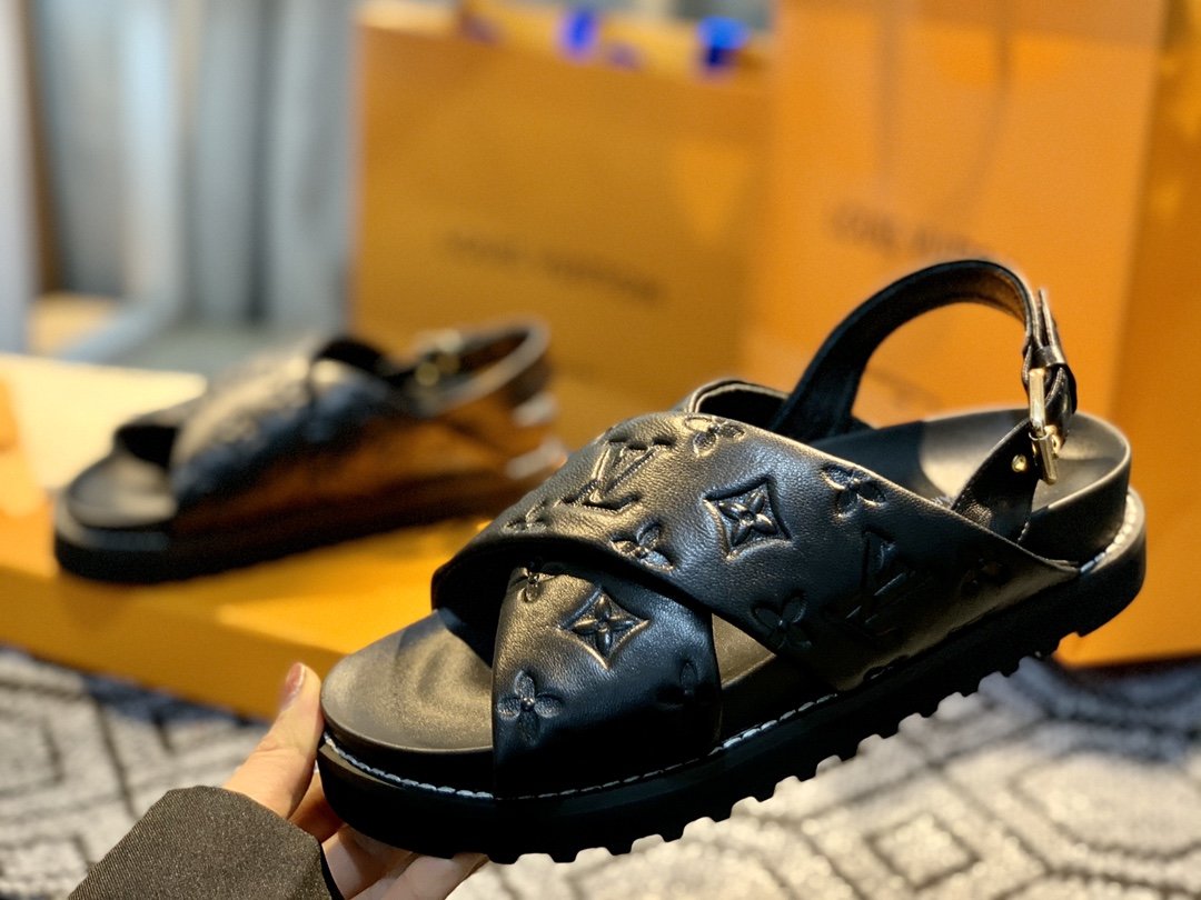 Louis Vuitton Paseo FlatComfort Sandal Black
