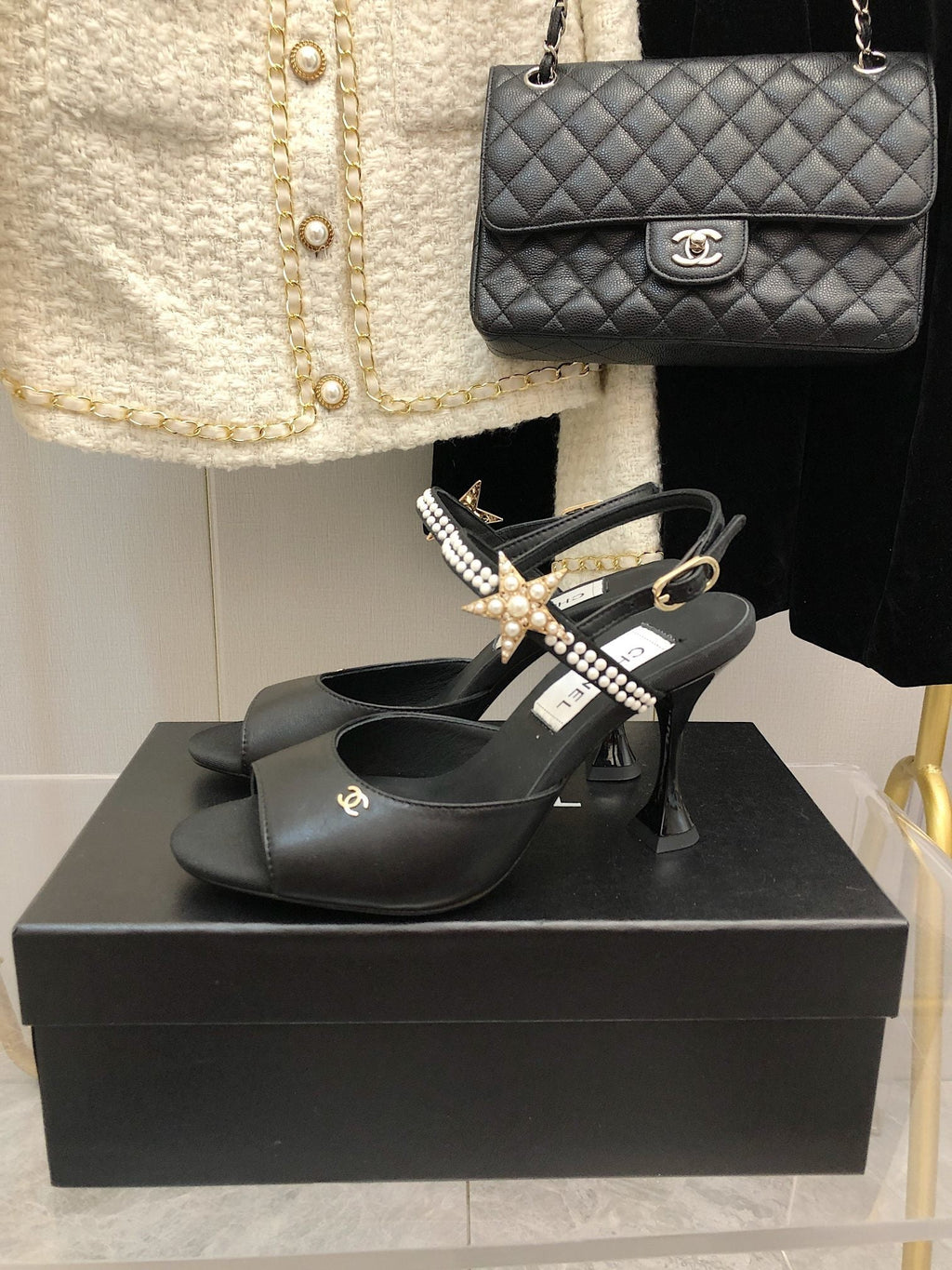 Chanel Open Shoes Black