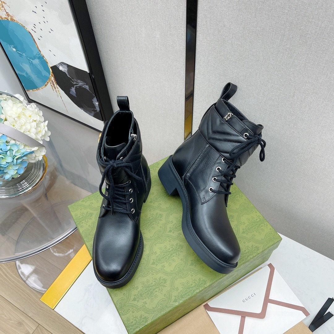 Gucci Ankle Boots With Double G Black