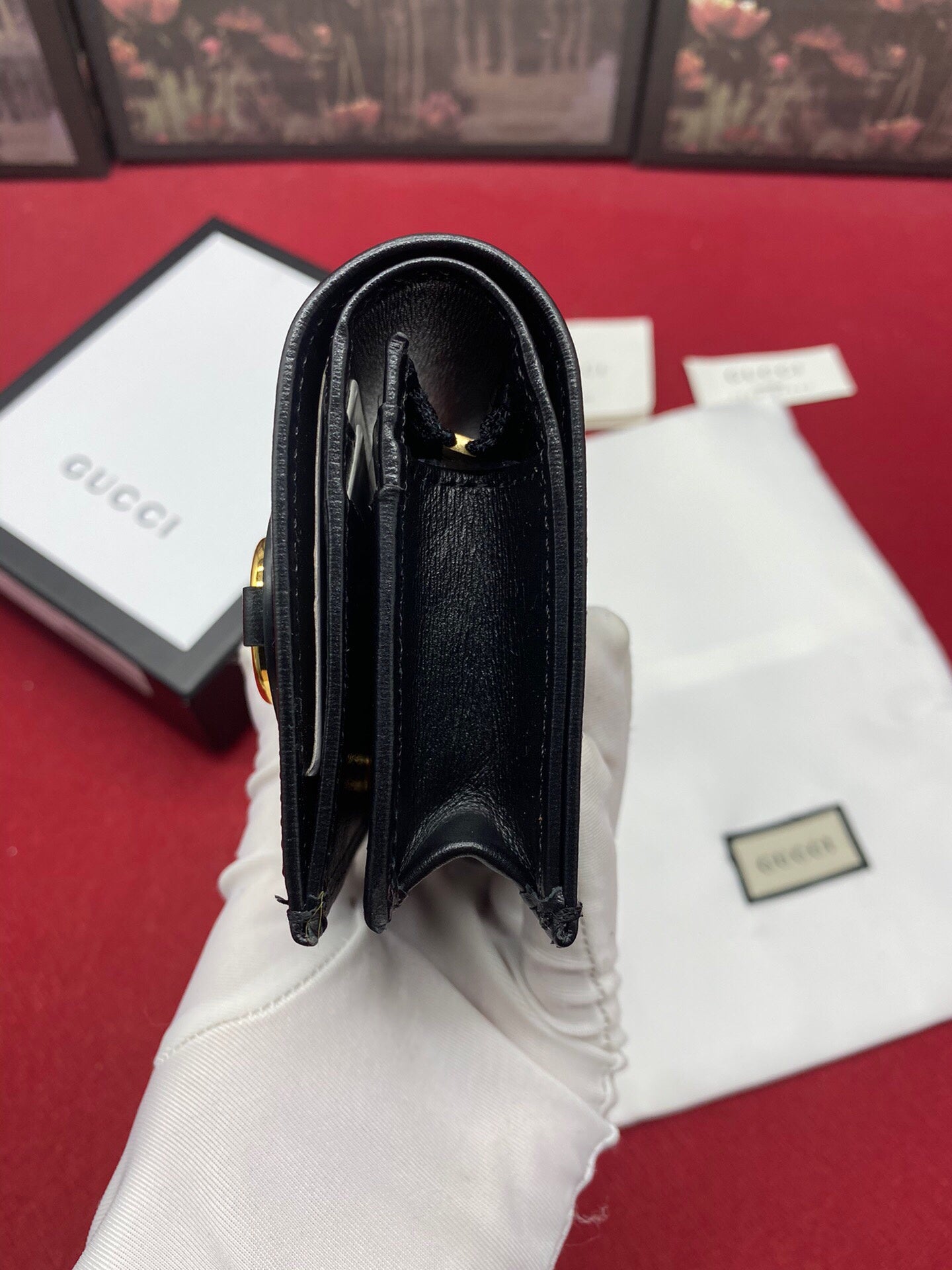 Gucci Horsebit 1955 Black Card Case 11cm