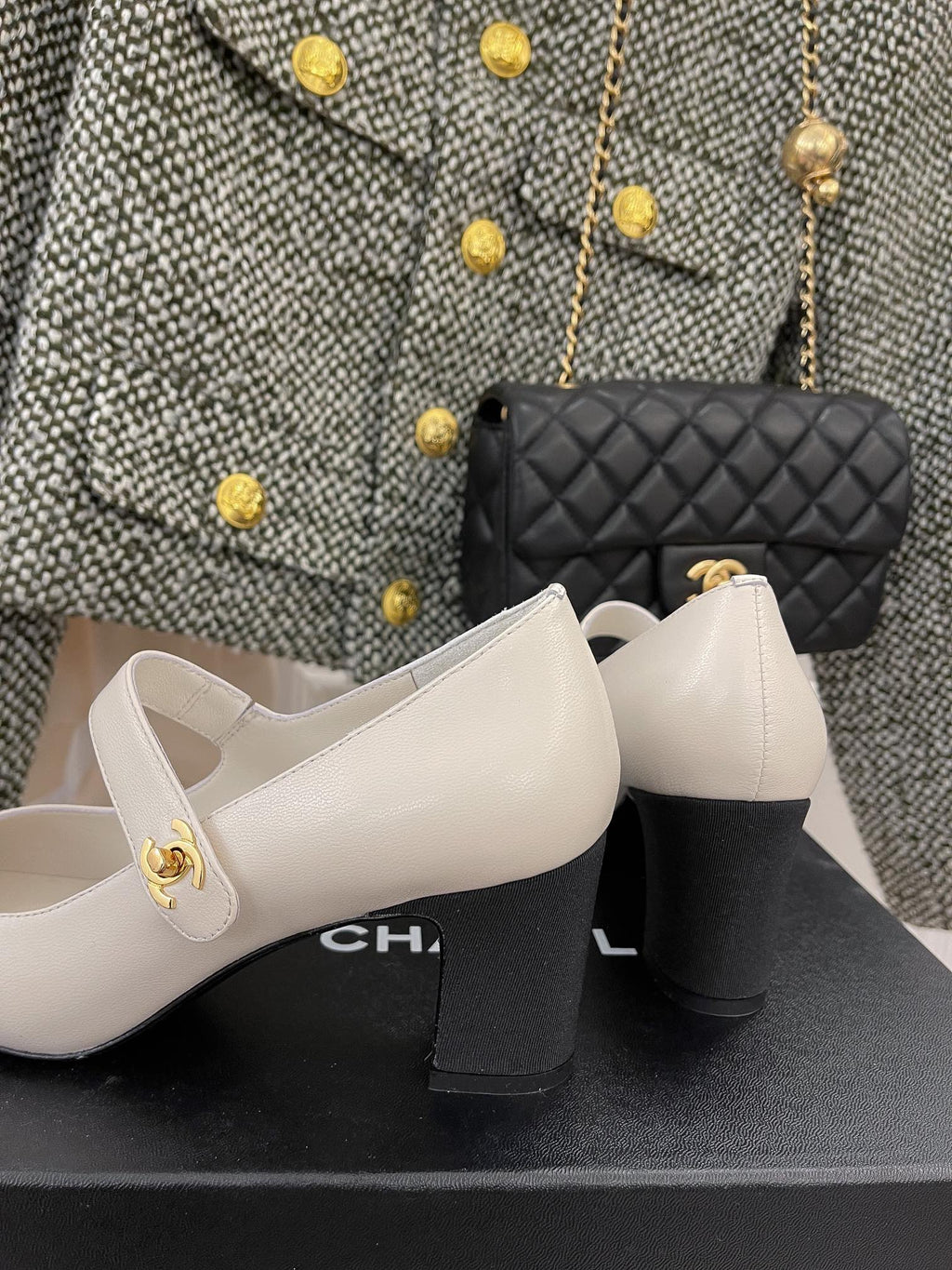 Chanel Sling Back 2.5 Inches White