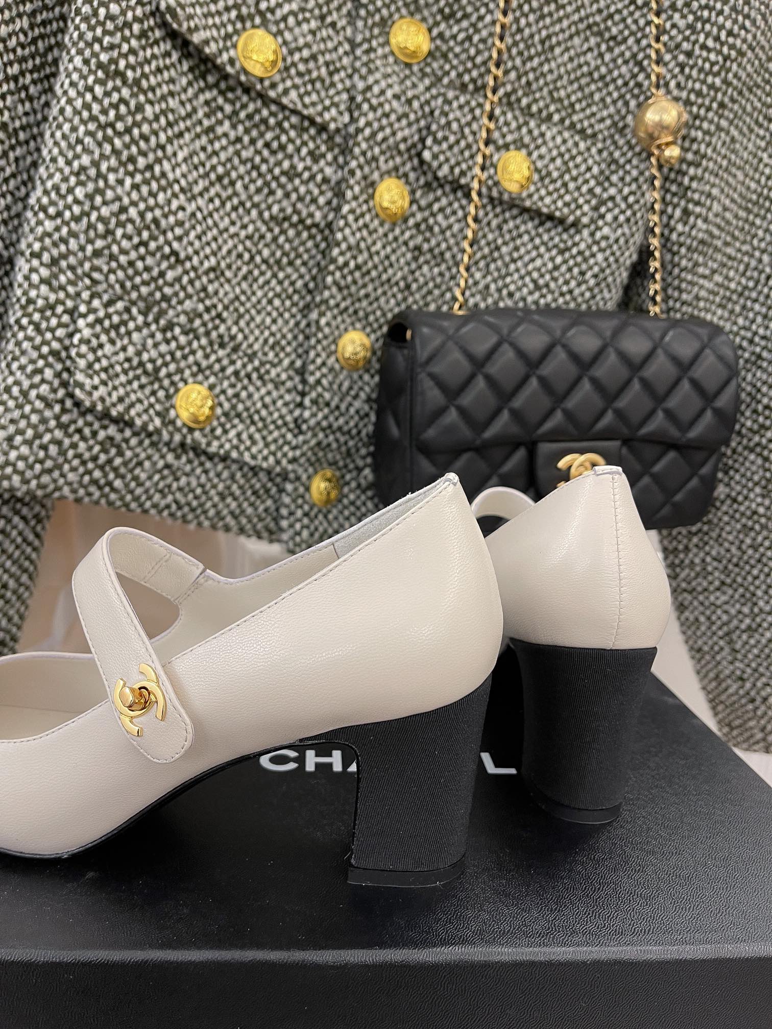 Chanel Sling Back 2.5 Inches White