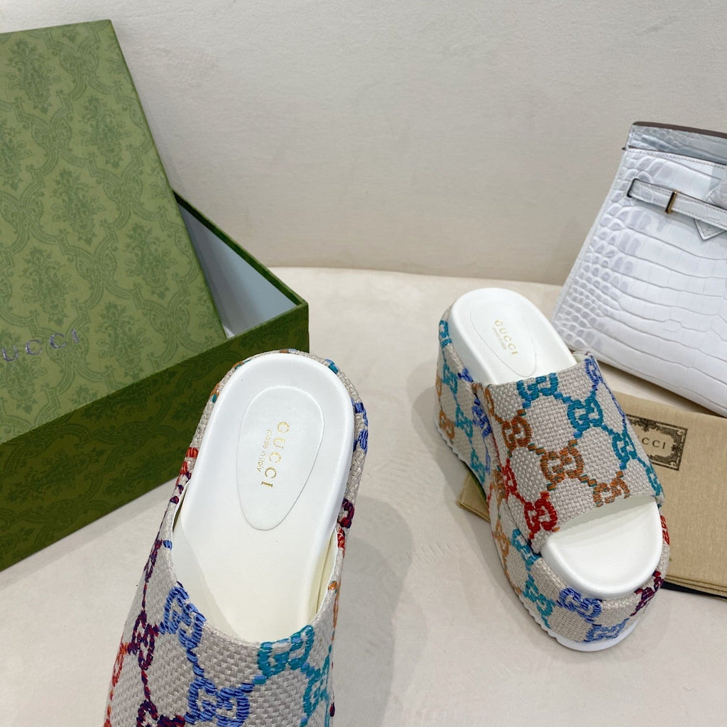 Gucci Platform Slide Sandal Multicolor