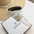 Chanel Belt With Double C Buckle White