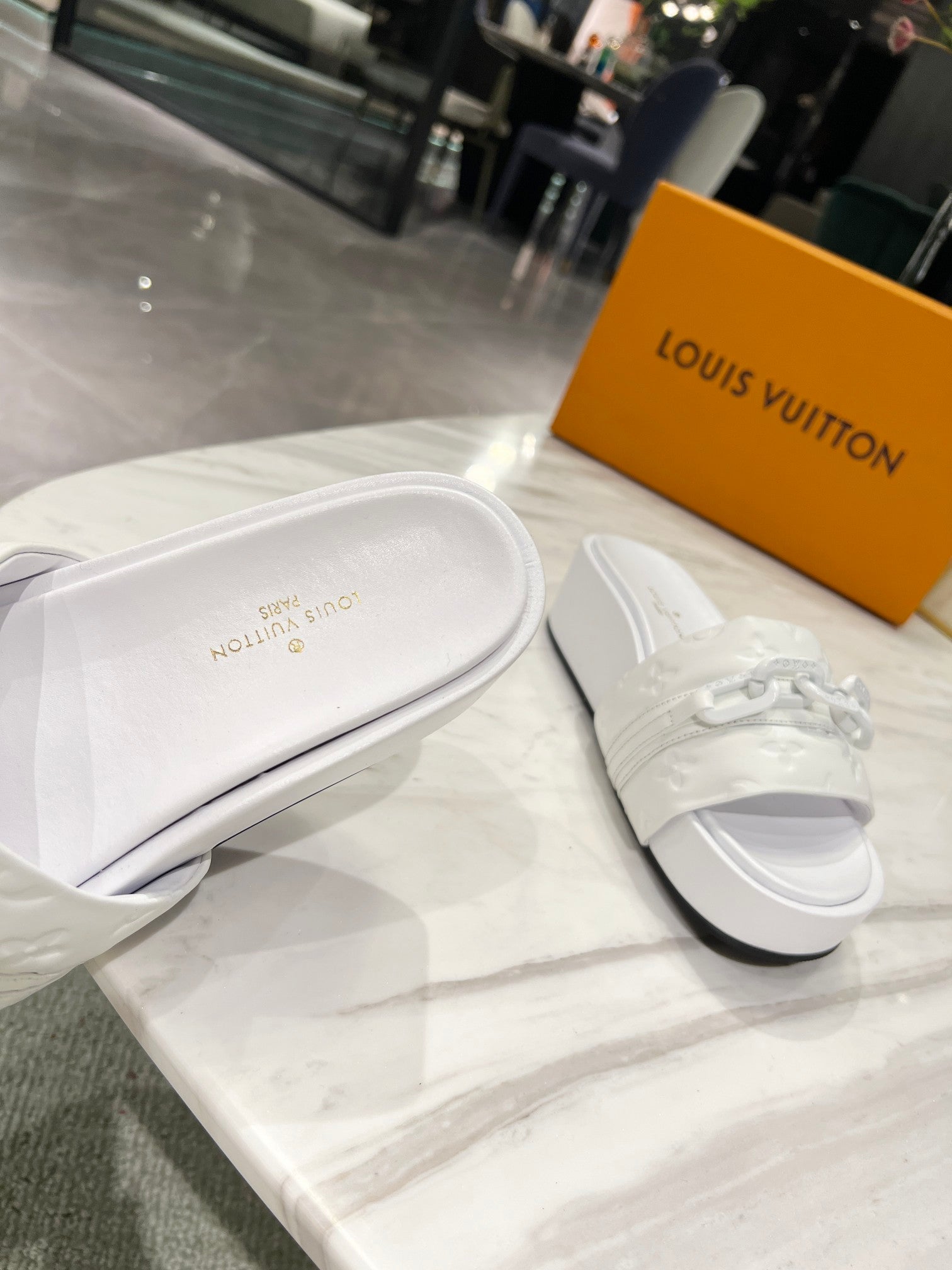 Louis Vuitton Jumbo Flatform Mule White