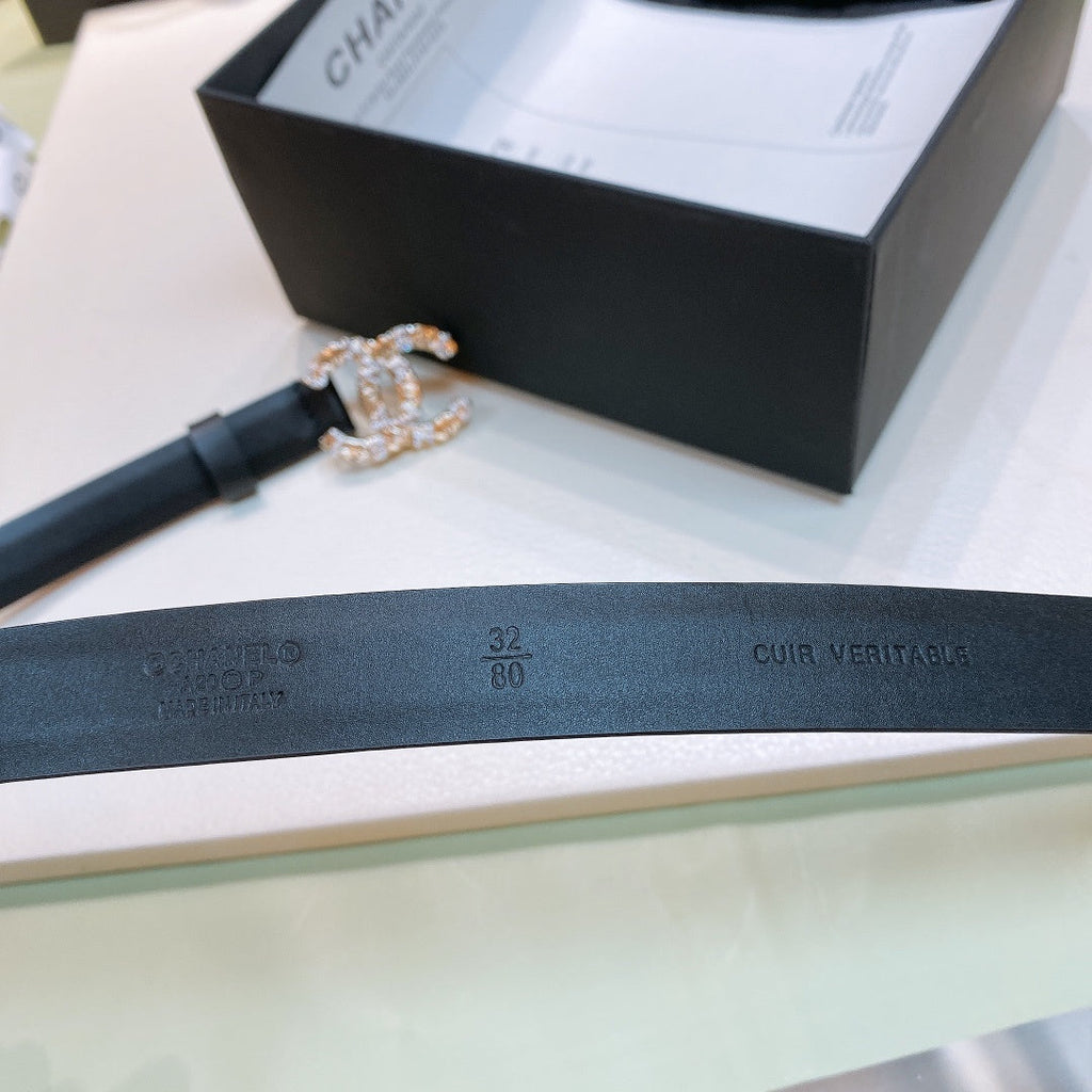 Chanel Belt With Beaded Buckle Black