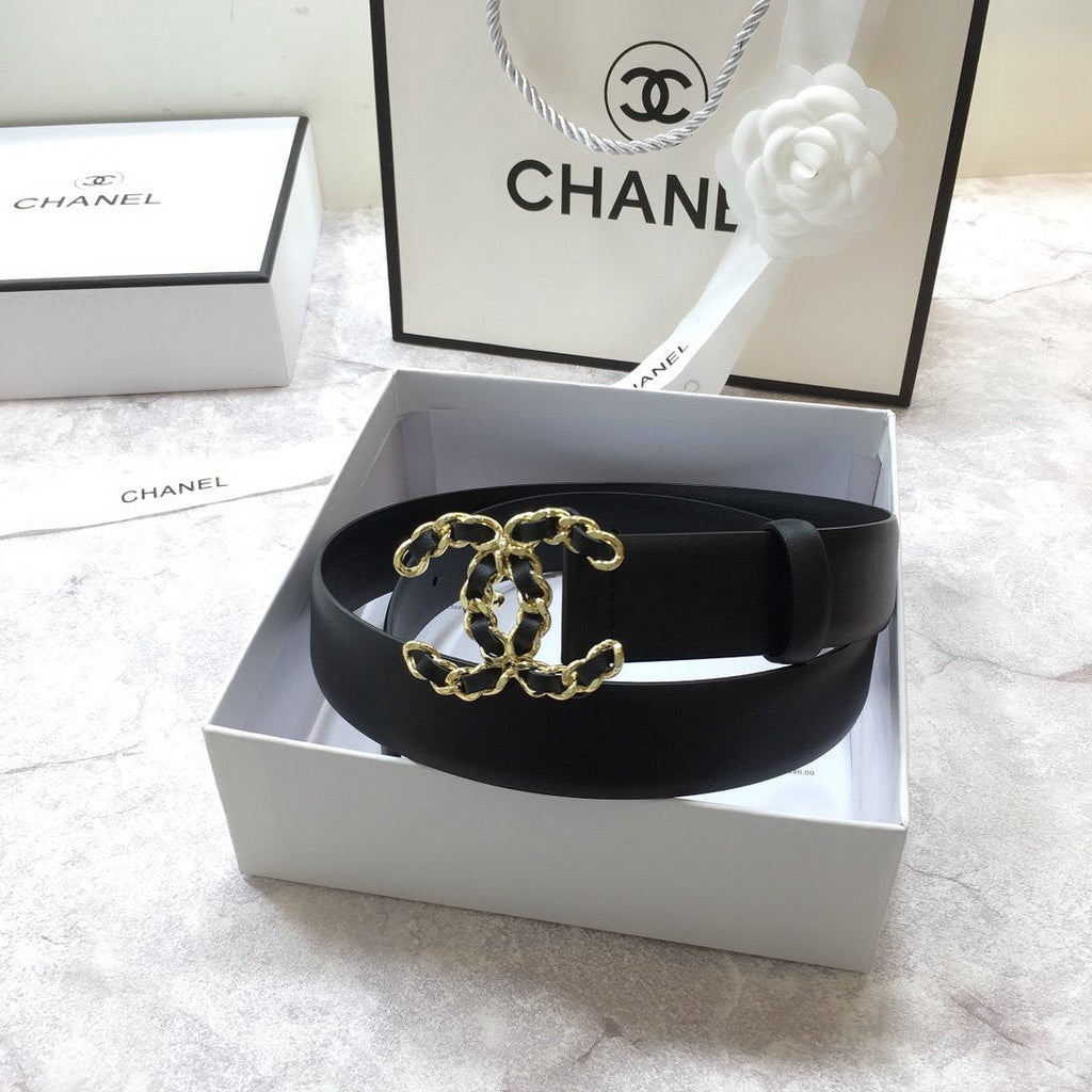Chanel Belt With Double C Buckle Black