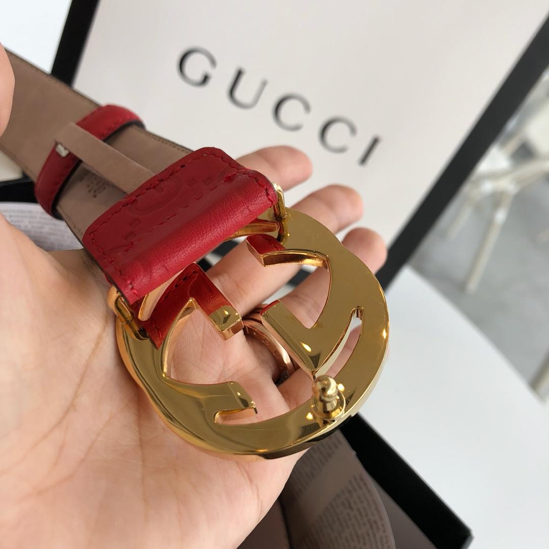 Gucci Belt With Double G Buckle Red