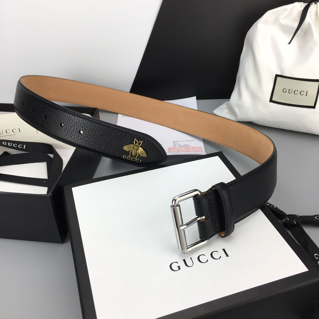 Gucci Belt With Square Buckle Black