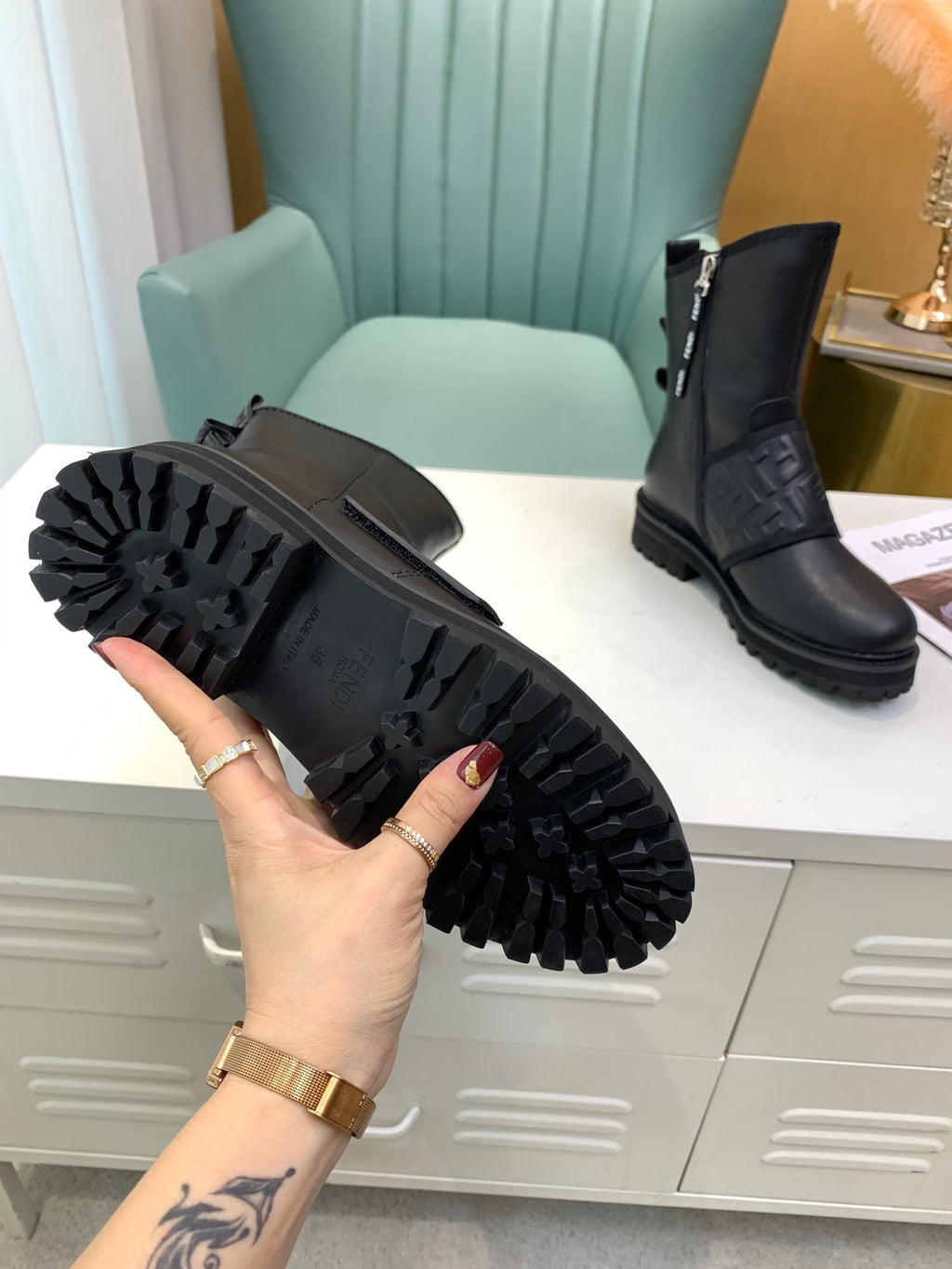 Fendi Signature Boots Black