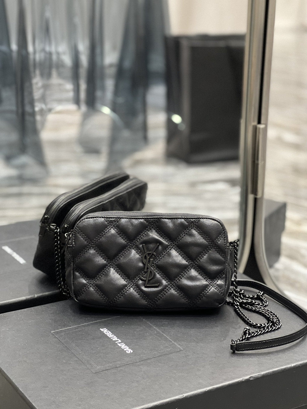 Saint Laurent Becky Double-Zip Pouch 19cm