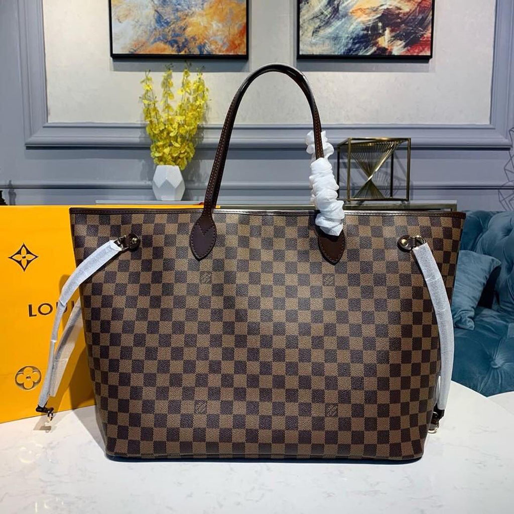 Louis Vuitton Neverfull GM Bag 40cm Damier Ebene Canvas Fall/Winter Collection N41357, Red