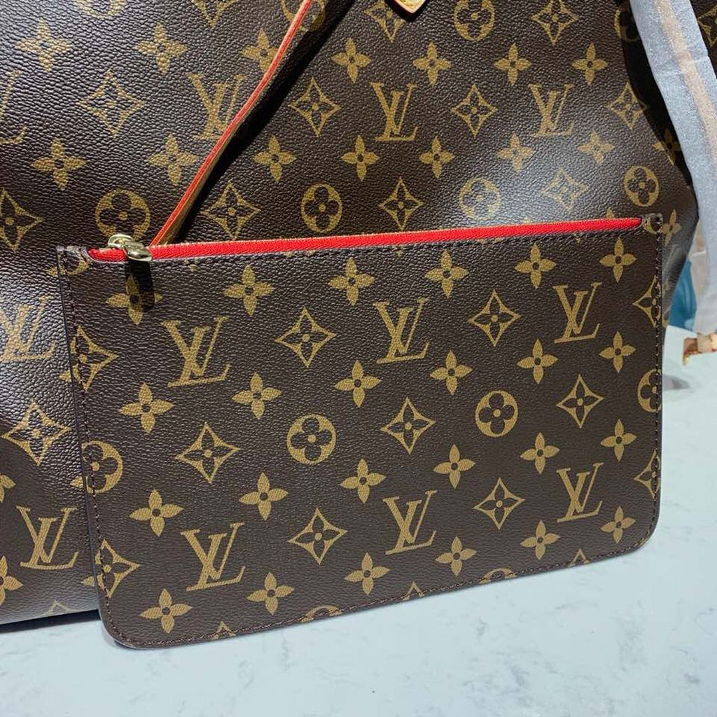 Louis Vuitton Neverfull GM Bag 40cm Monogram Canvas Fall/Winter Collection M40991, Brown/Red