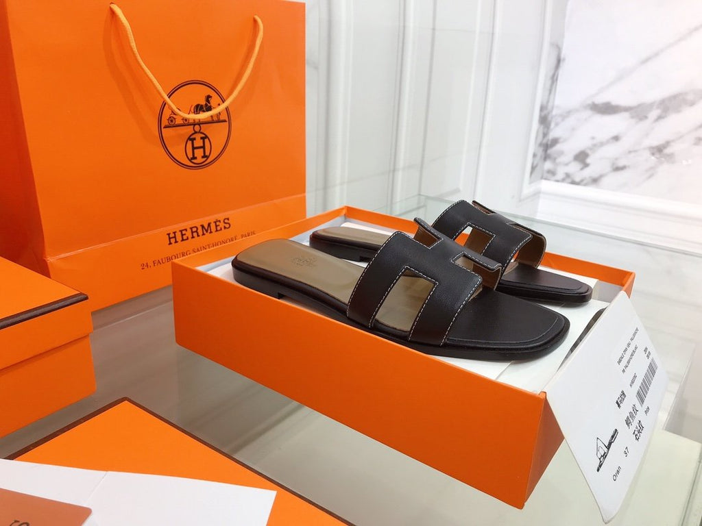 Hermes Oran Sandal Black