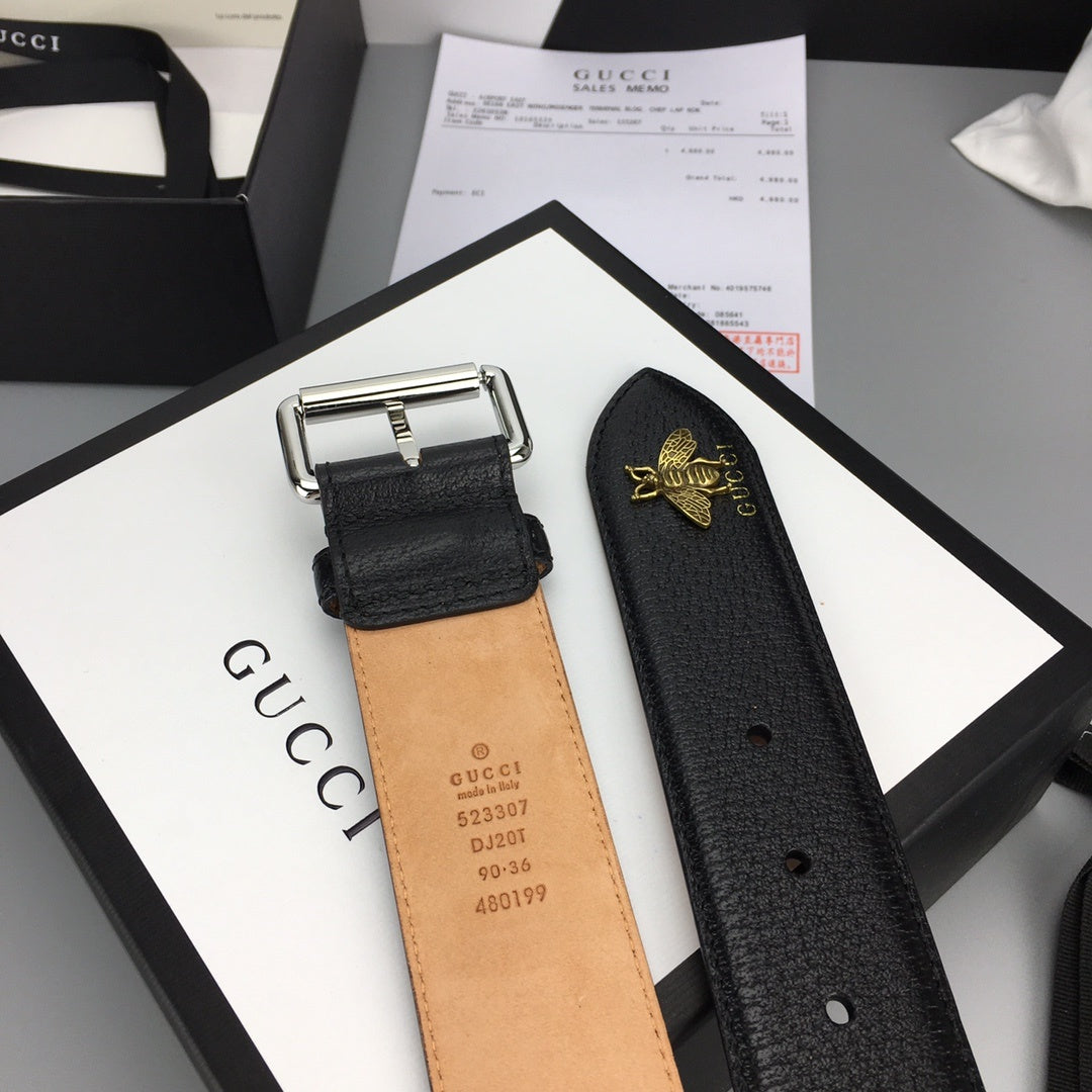 Gucci Belt With Square Buckle Black