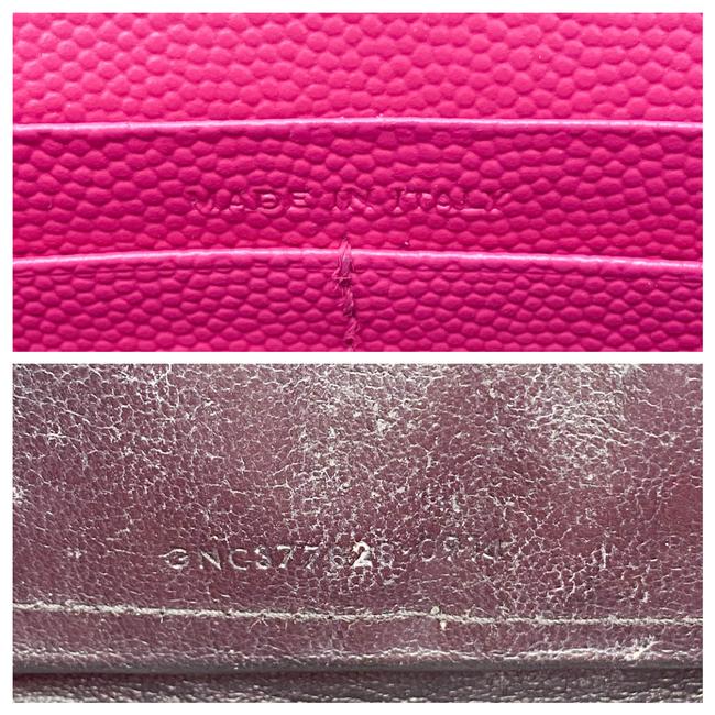 Saint Laurent Chain Wallet Grain De Poudre Matelasse Chevron Woc Lipstick Fuchsia Pink Leather Cross Body Bag