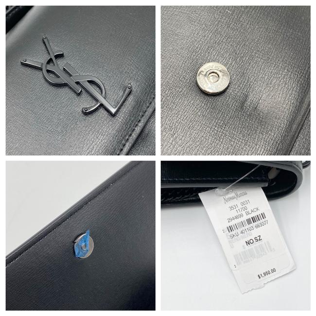 Saint Laurent Monogram Top Handle Sunset Noir Bhw Black Leather Shoulder Bag