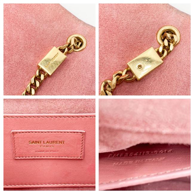 Saint Laurent Monogram Kate Medium Monogram Snakeskin Pink Leather Shoulder Bag