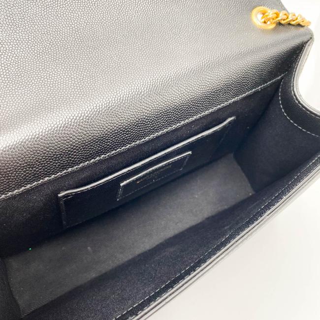 Saint Laurent Monogram Kate Grain De Poudre Medium Classic Satchel Black Leather Shoulder Bag