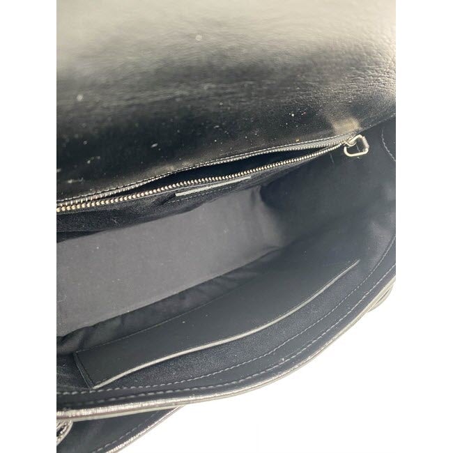 Saint Laurent Niki Medium Crocodile-embossed Black Patent Leather Shoulder Bag