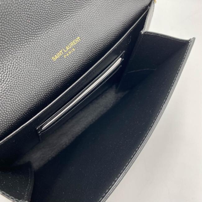 Saint Laurent Cassandre Wallet-on-chain Monogram Black Leather Cross Body Bag