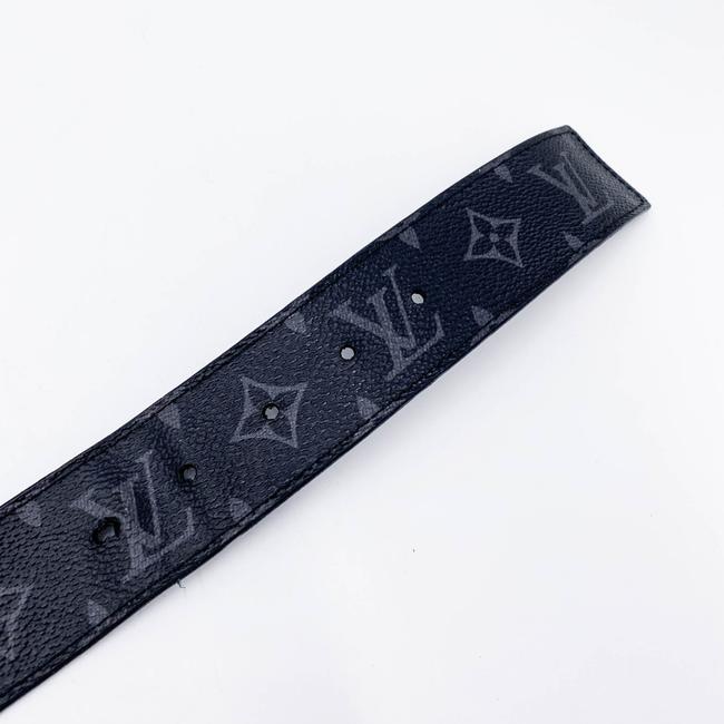 Louis Vuitton Black Calfskin Monogram Eclipse 40mm Lv Initiales Reversible Belt