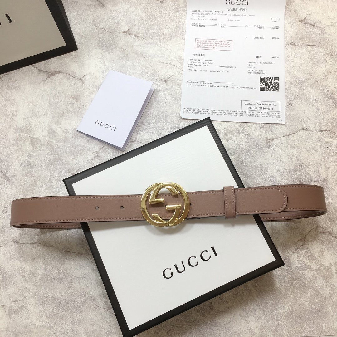 Gucci Belt With Double G Buckle Brown