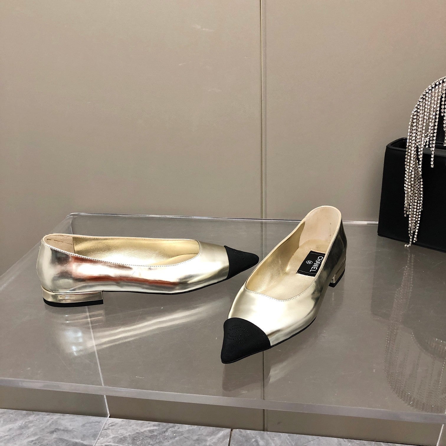 Chanel Flats Gold