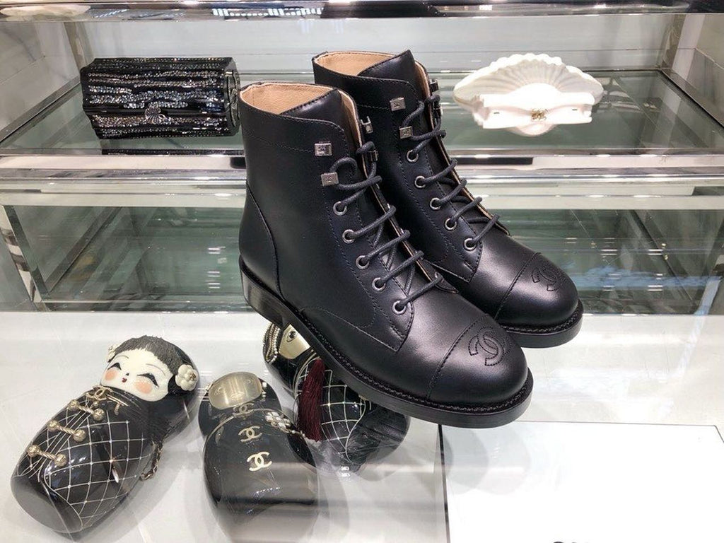 Chanel Ankle Boots Calfskin Leather Fall/Winter Collection, Black