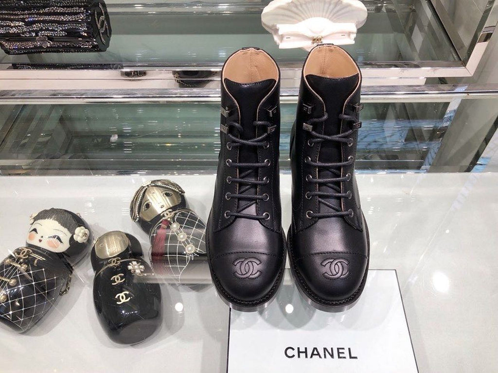 Chanel Ankle Boots Calfskin Leather Fall/Winter Collection, Black