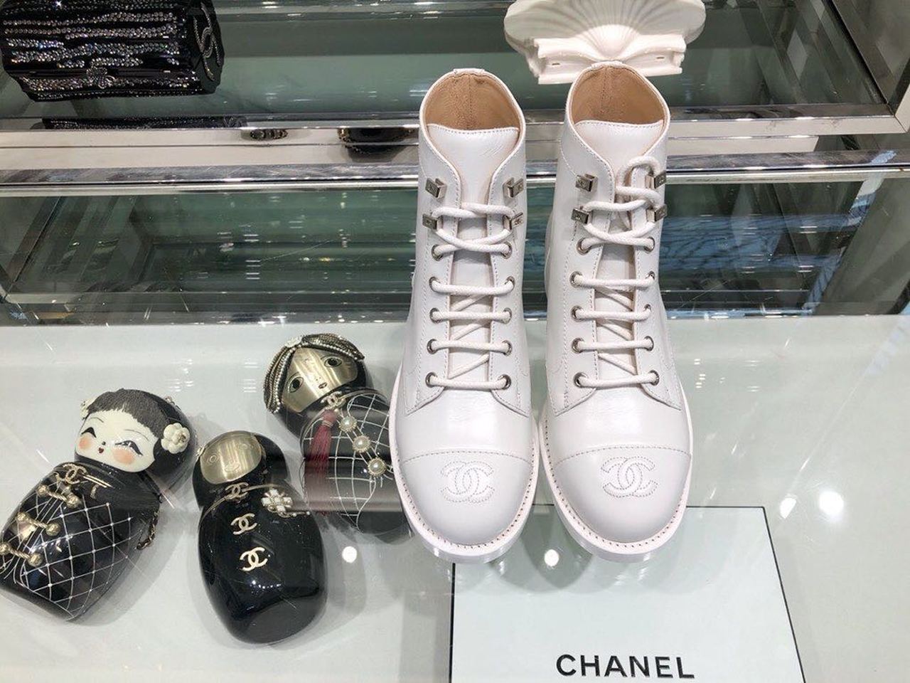 Chanel Ankle Boots Calfskin Leather Fall/Winter Collection White