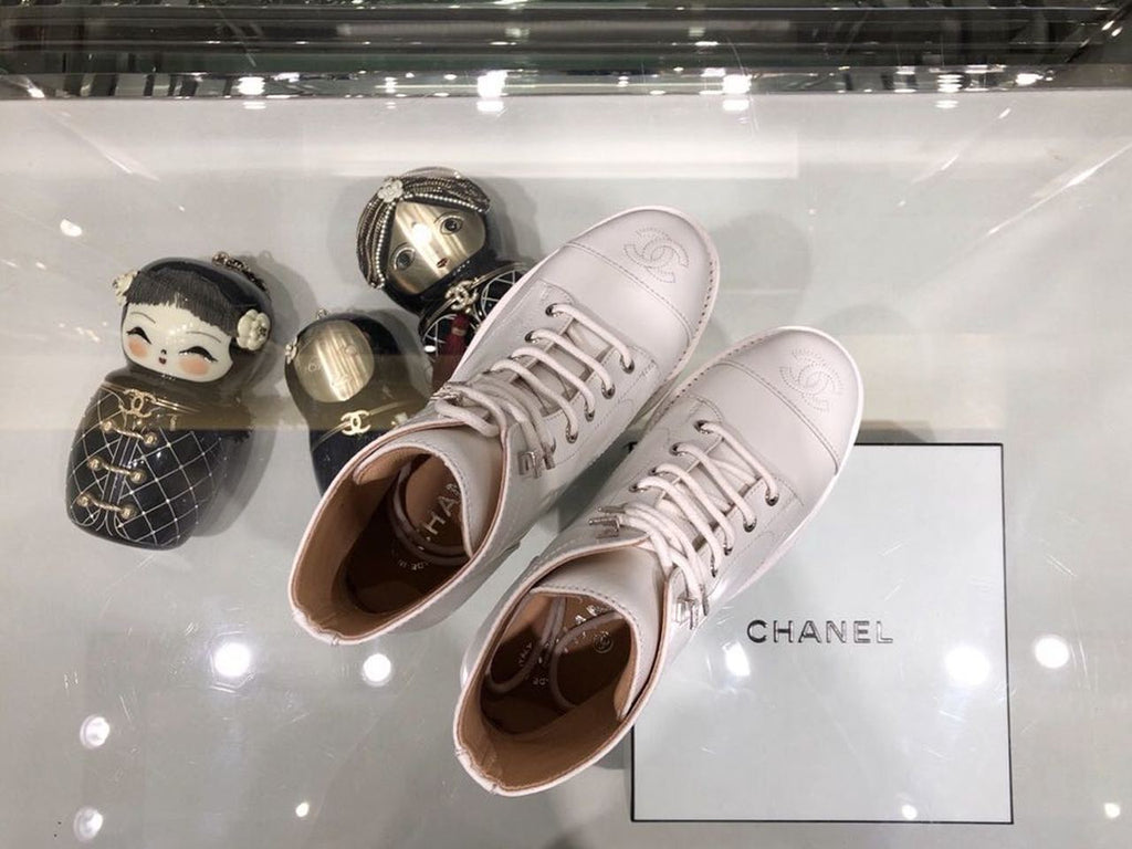 Chanel Ankle Boots Calfskin Leather Fall/Winter Collection White