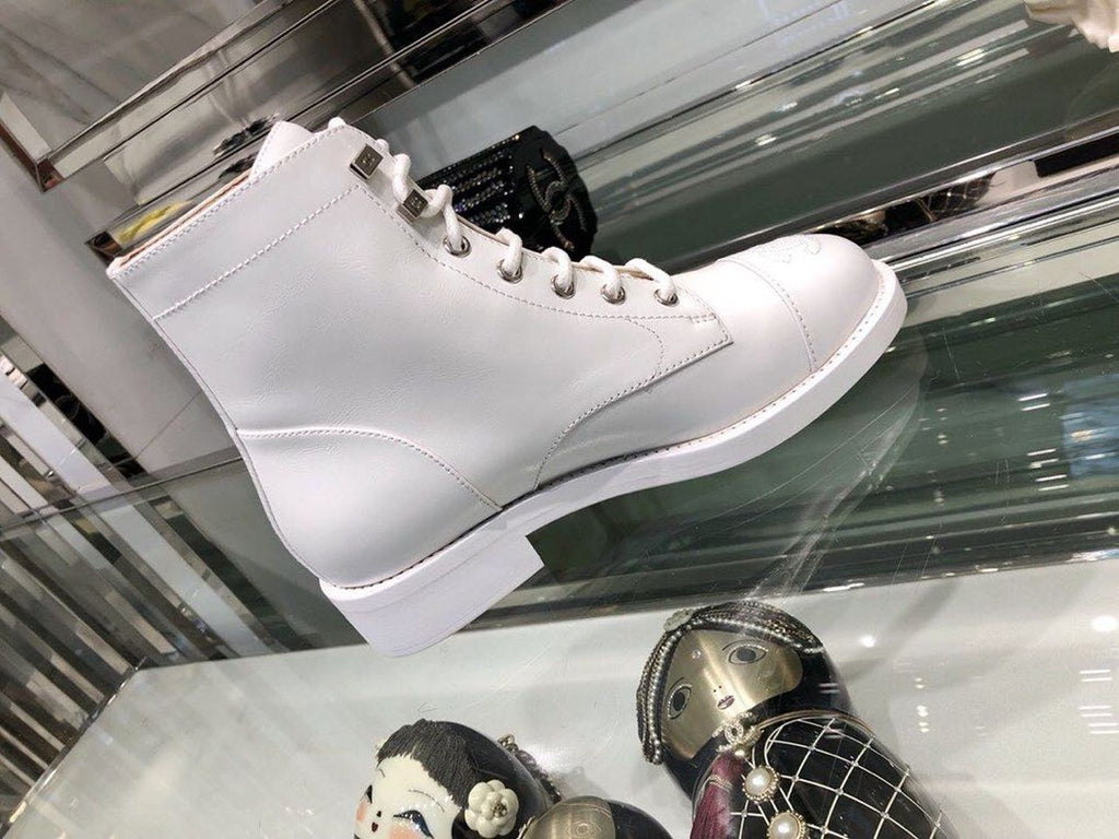 Chanel Ankle Boots Calfskin Leather Fall/Winter Collection White