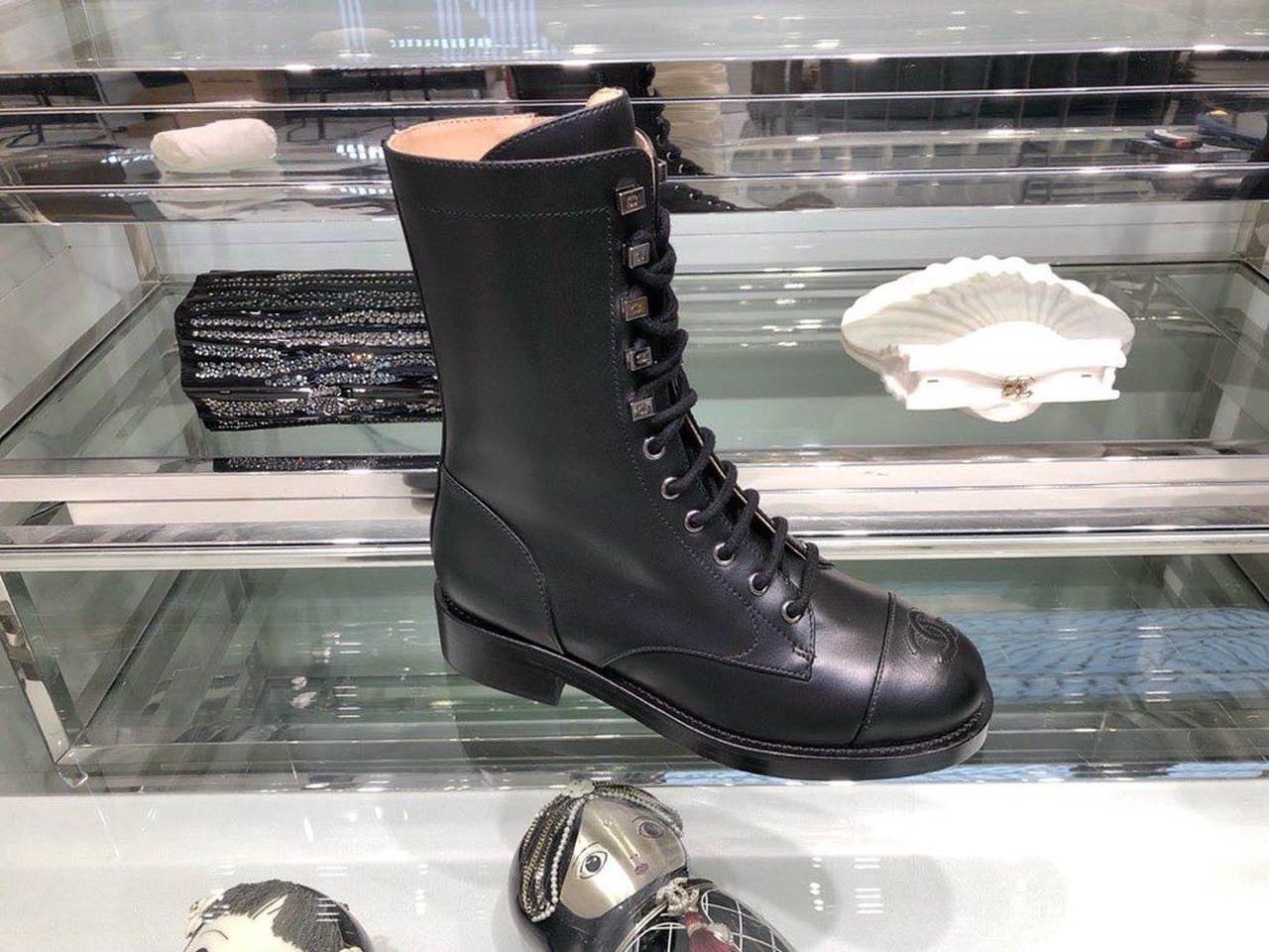 Chanel Mid-Calf Boots Calfskin Leather Fall/Winter Collection Black