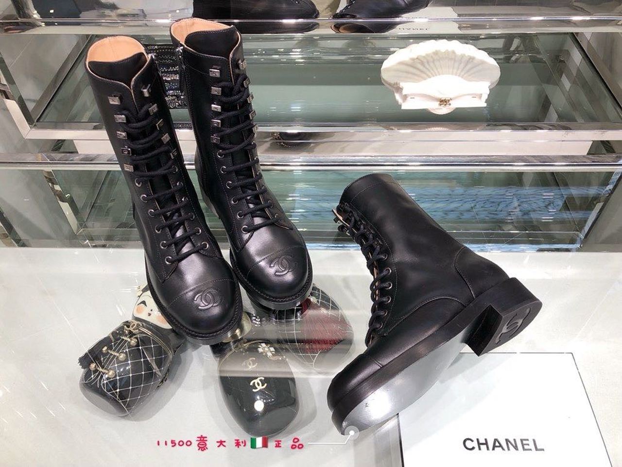 Chanel Mid-Calf Boots Calfskin Leather Fall/Winter Collection Black
