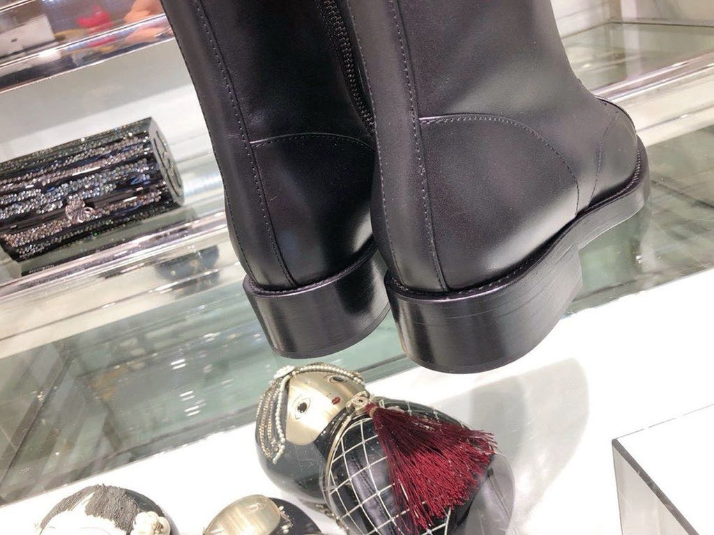 Chanel Mid-Calf Boots Calfskin Leather Fall/Winter Collection Black