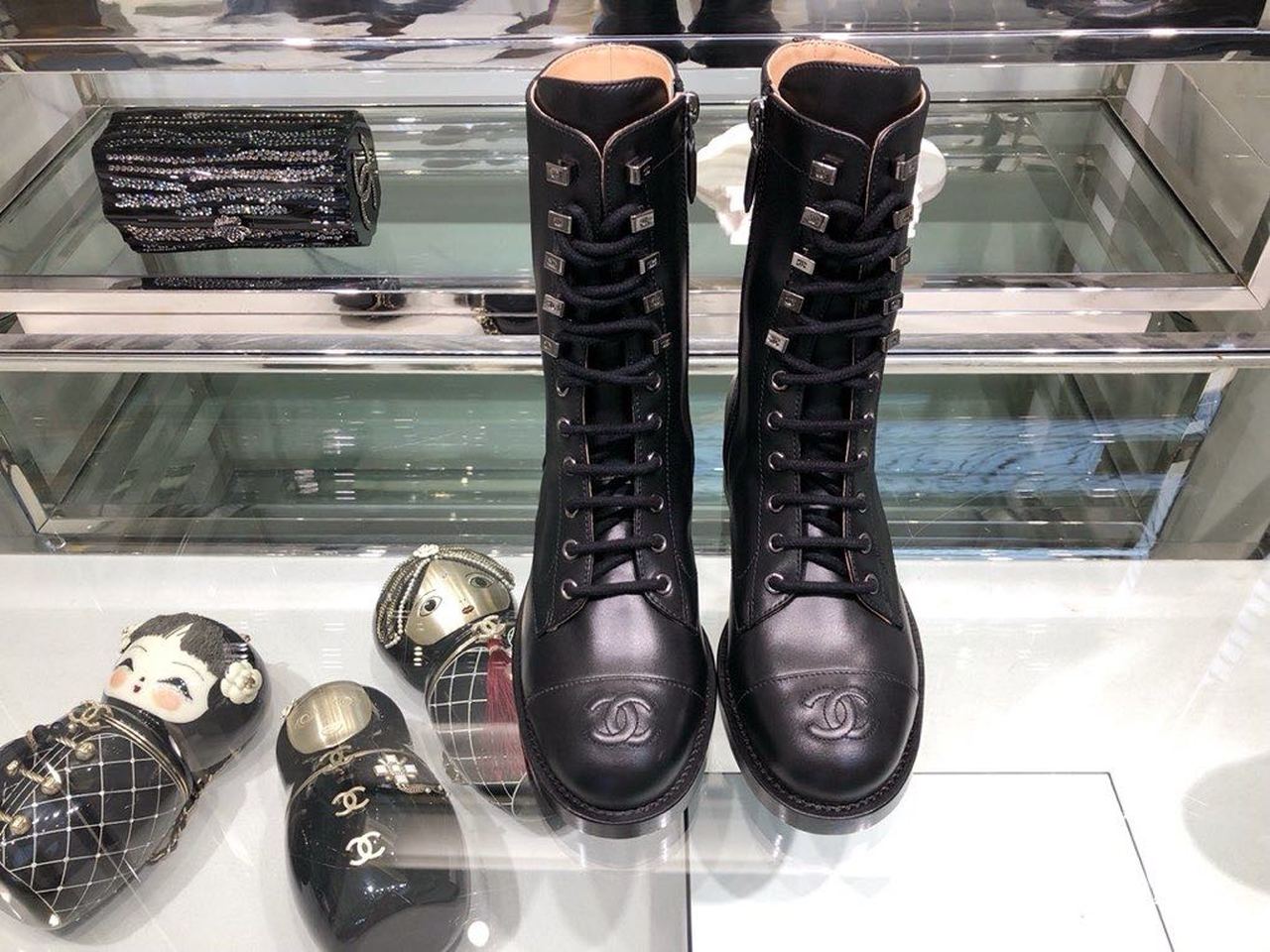 Chanel Mid-Calf Boots Calfskin Leather Fall/Winter Collection Black